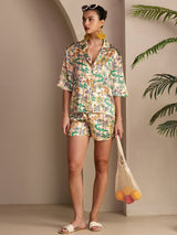 [Sandkrokodille] SilkSilky-DK Short Sleeve Notch Collar Dame Pyjamas 007