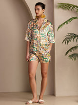 [Sandkrokodille] SilkSilky-DK Short Sleeve Notch Collar Dame Pyjamas 003