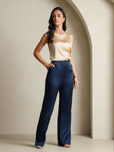 [Champagne] SilkSilky-DK Sleeveless Round Neck Camisole Top 005