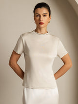 [Grå] SilkSilky-DK Short Sleeve T-shirt til kvinder 001