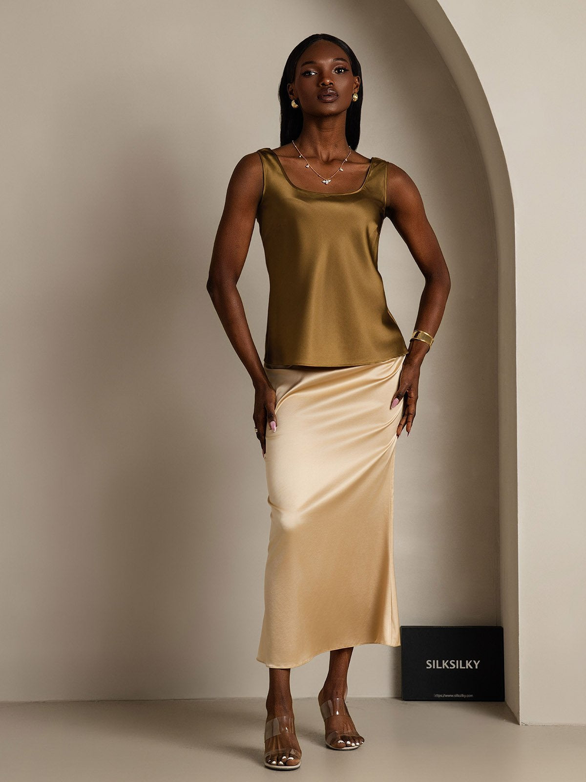 [Brun] SilkSilky-DK 19Momme Silke Camisoles 007