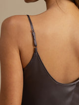 [Lilla Grå] SilkSilky-DK Spaghetti Strap Camisole Sæt 005