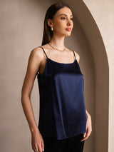 [Mørkeblå] SilkSilky-DK Spaghetti Strap Camisole Top 004