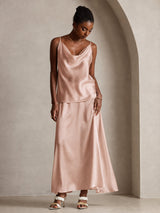 [Toscana] SilkSilky-DK Spaghetti Strap Cowl Neck Camisole Top 005
