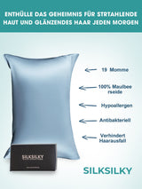 [Lyseblå] SilkSilky-DK 19Momme Pillowcase 002