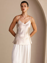 [Beige] SilkSilky-DK Sleeveless V Neck Camisole Top 003