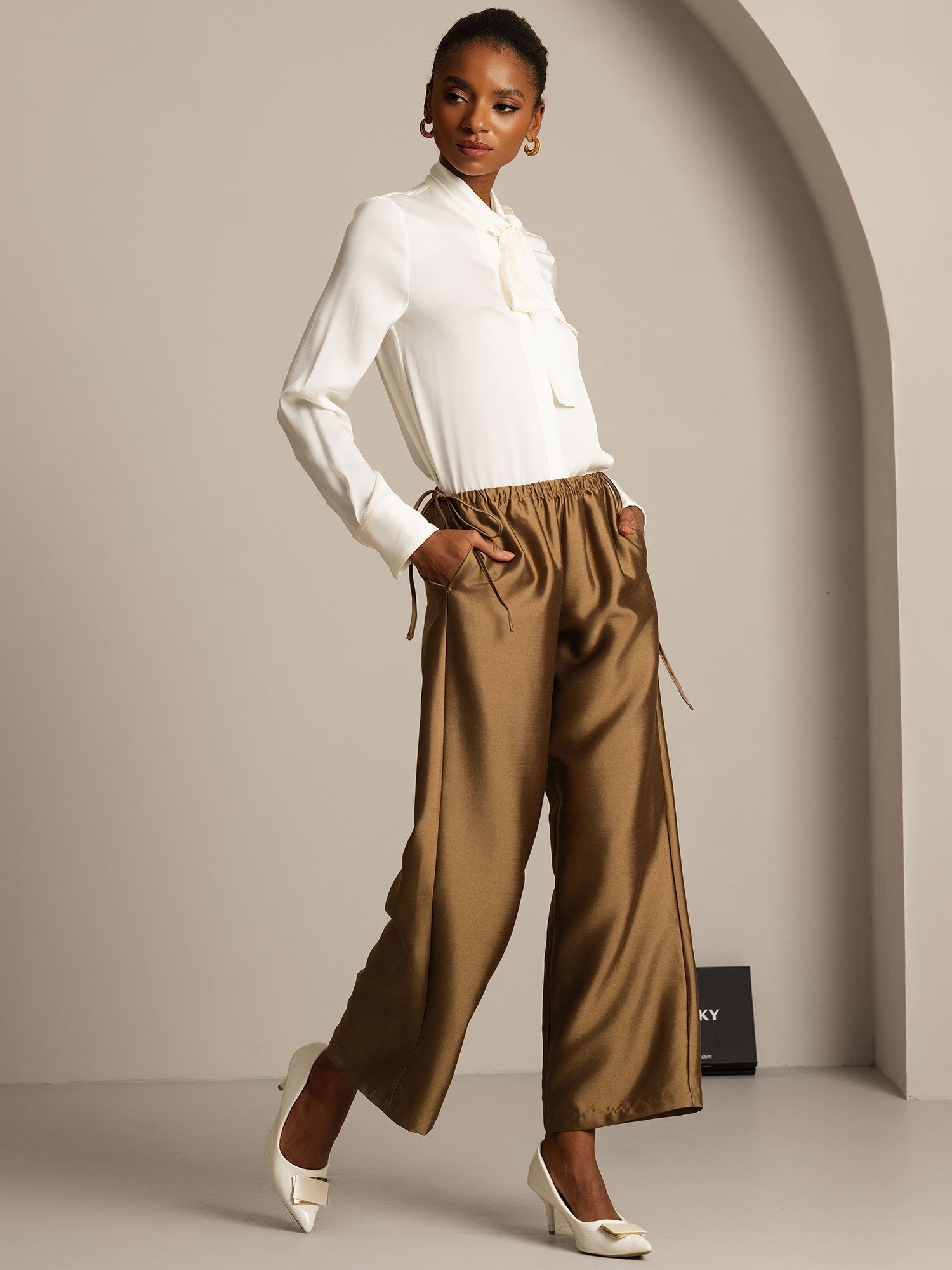 [Bronze] SilkSilky-DK 32Momme Silke Womens Pants 005,