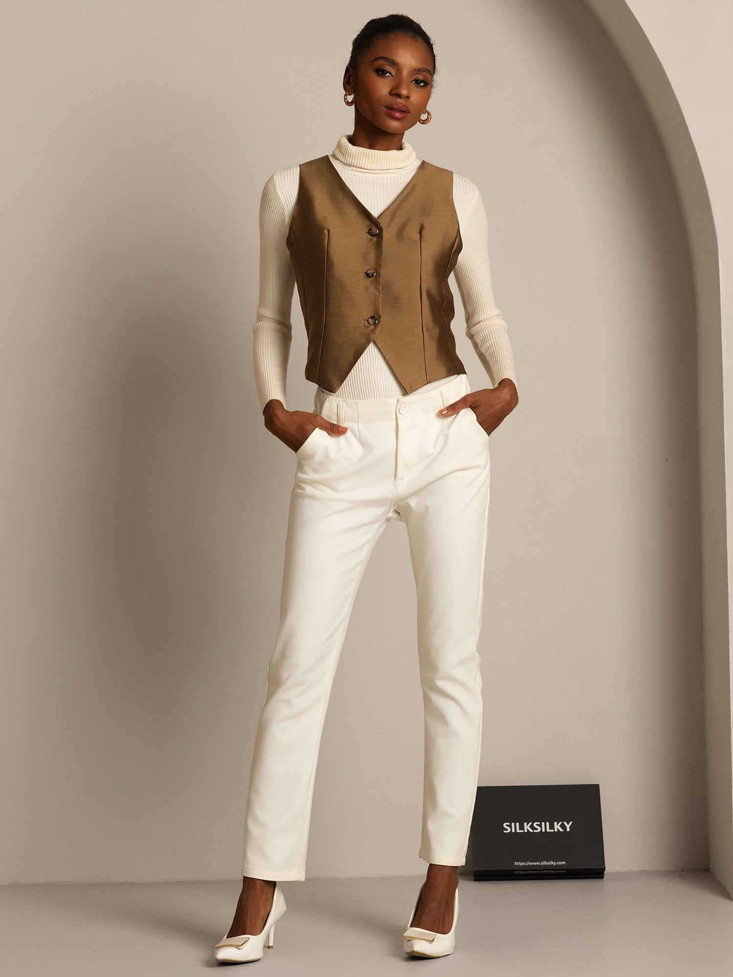 [Bronze] SilkSilky-DK 32Momme Silke Womens Vest 007