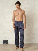 [Marine Ginkgo] SilkSilky-DK Men's Sleep Shorts 005