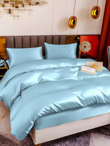 [Lyseblå] SilkSilky-DK 19Momme Bedding Set 001