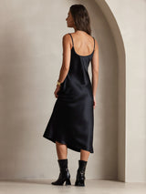 [Sort] SilkSilky-DK Sleeveless V Neck Kjole 002