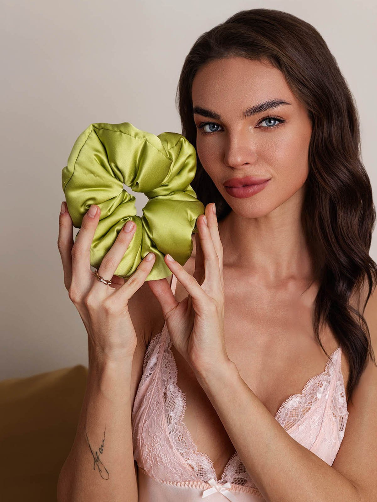 [Grøn] SilkSilky-DK Silke Scrunchie 003