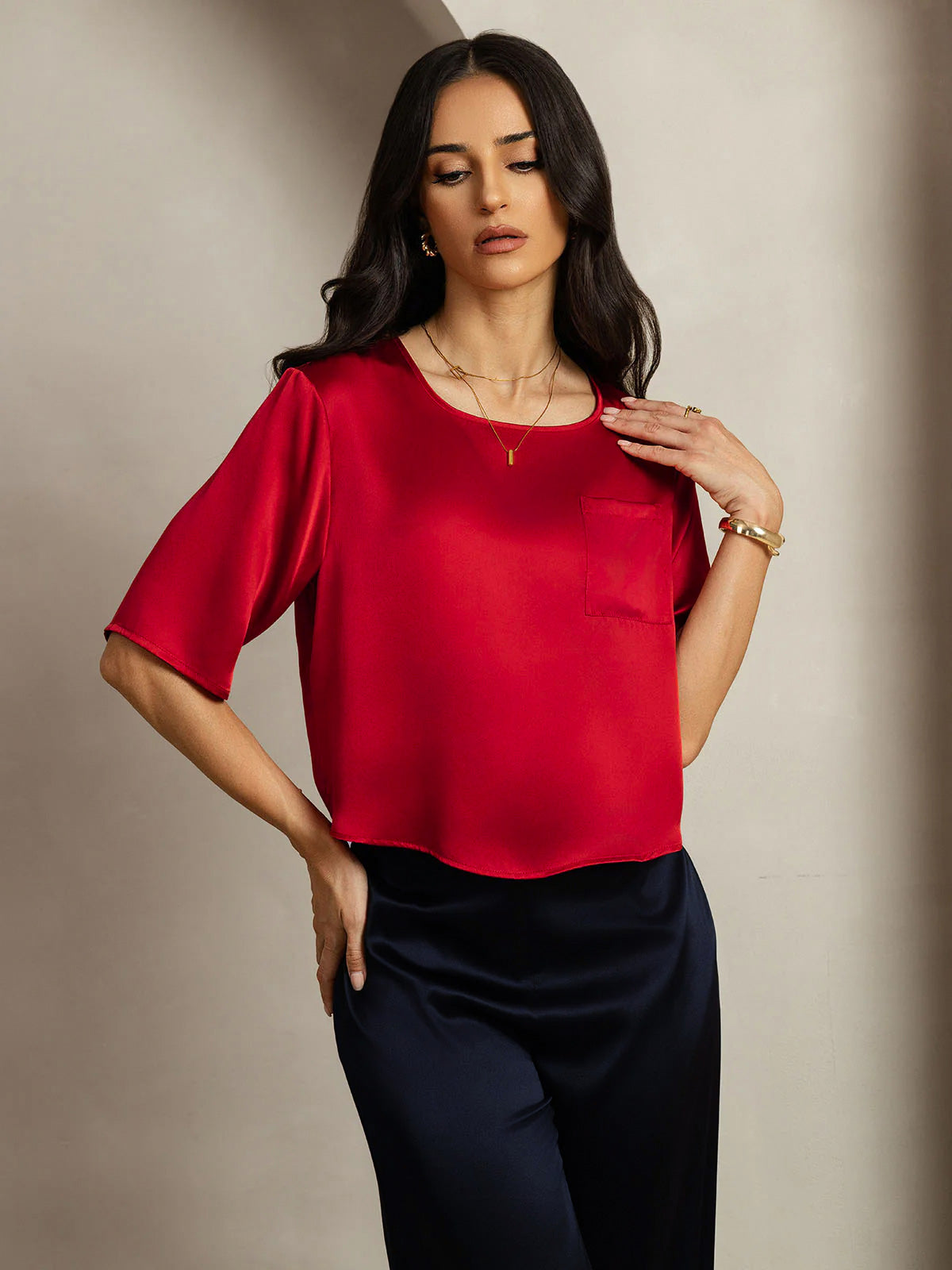 [Mørkerød] SilkSilky-DK Womens T-Shirt 005