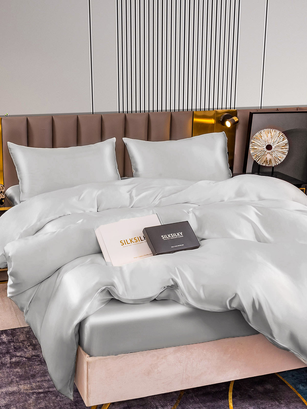 [Sølv] SilkSilky-DK 22Momme Bedding Set 005