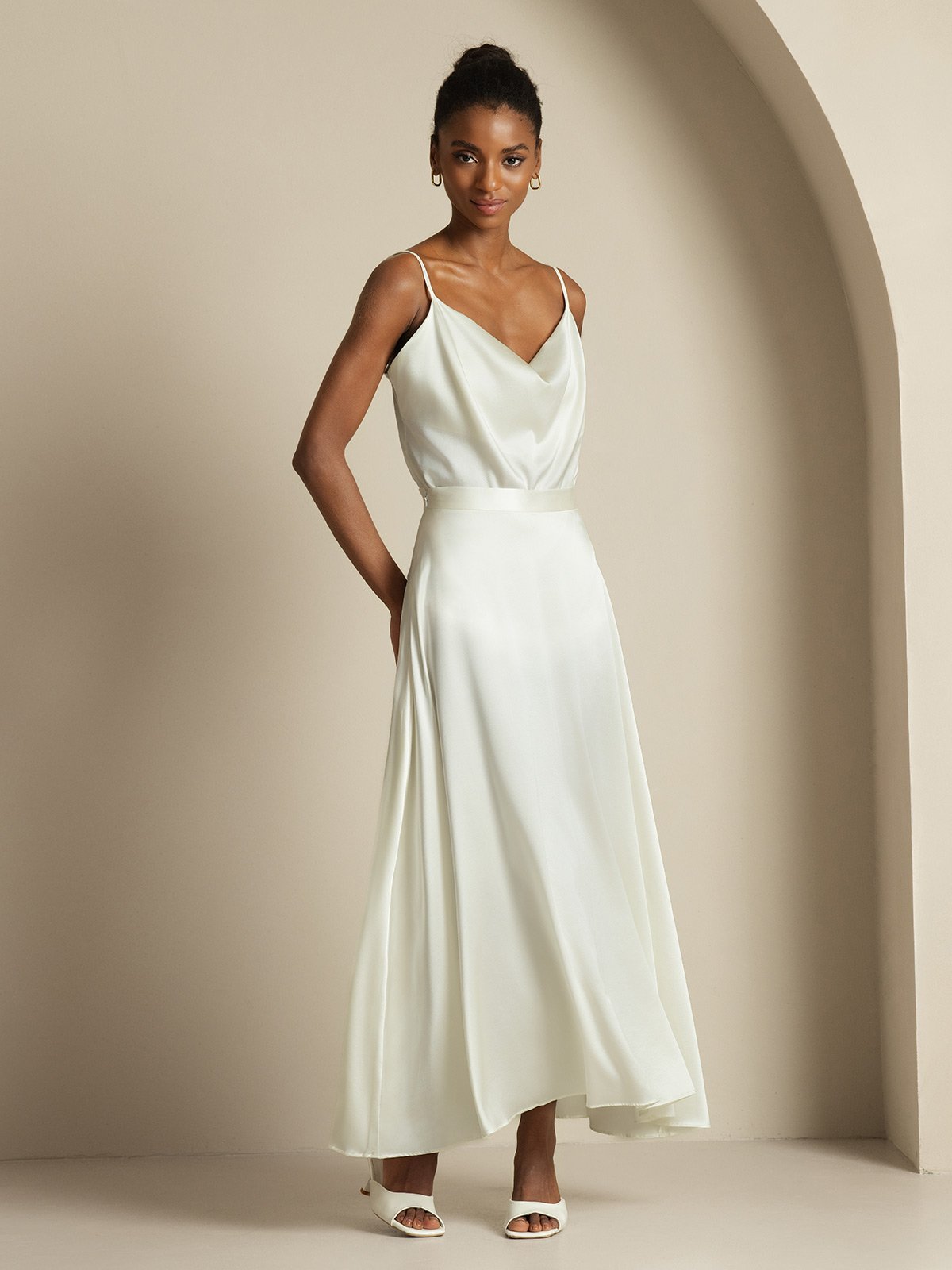 [Hvid] SilkSilky-DK 19Momme Silke Womens Outfit Sets 005,