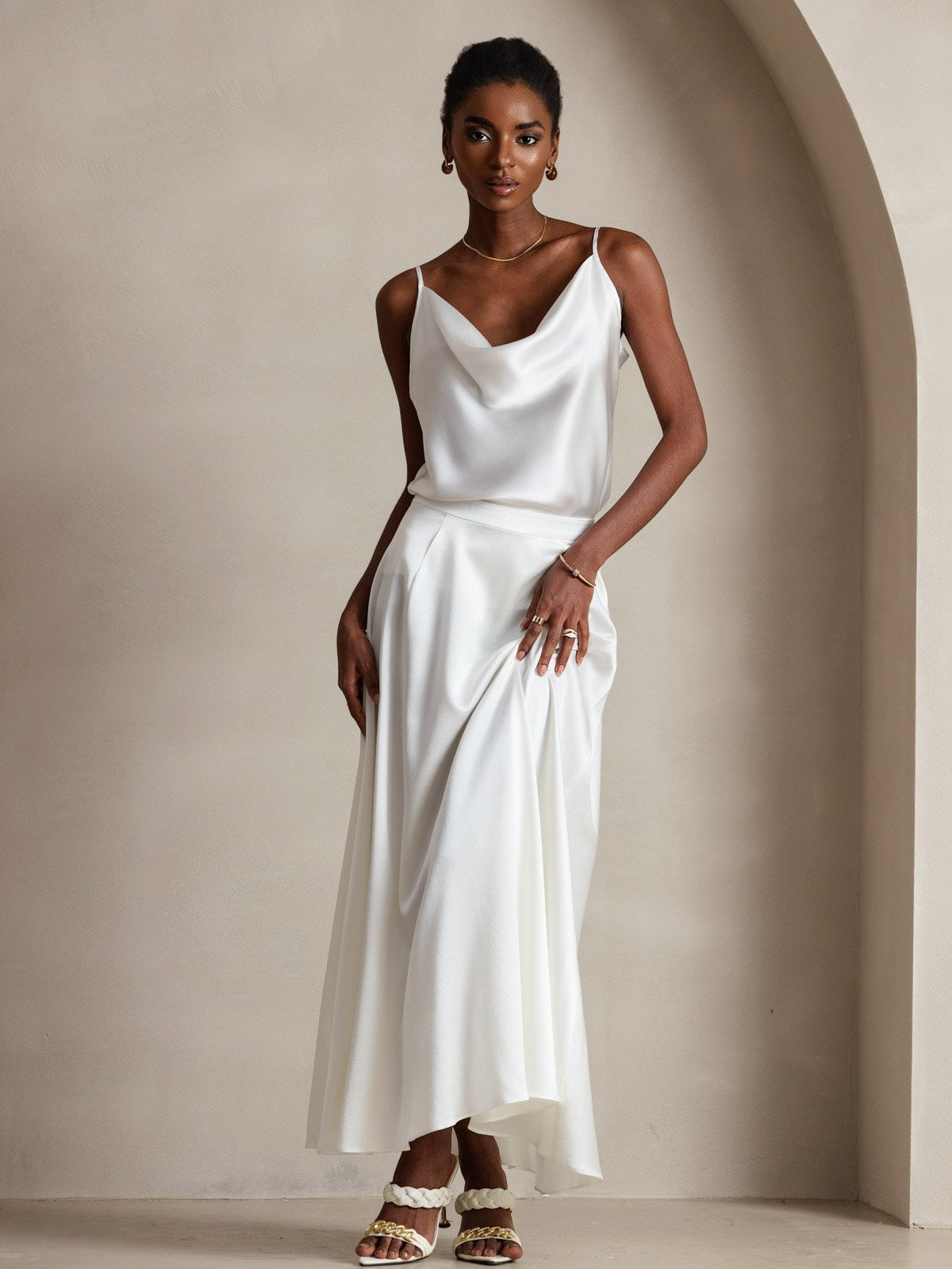 [Hvid] SilkSilky-DK 19Momme Silke Camisoles 001