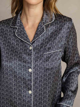 [Marine Ginkgo] SilkSilky-DK Womens Pajamas 006,