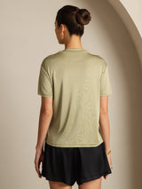 [Tørret Urte] SilkSilky-DK Short Sleeve T-shirt til kvinder 002