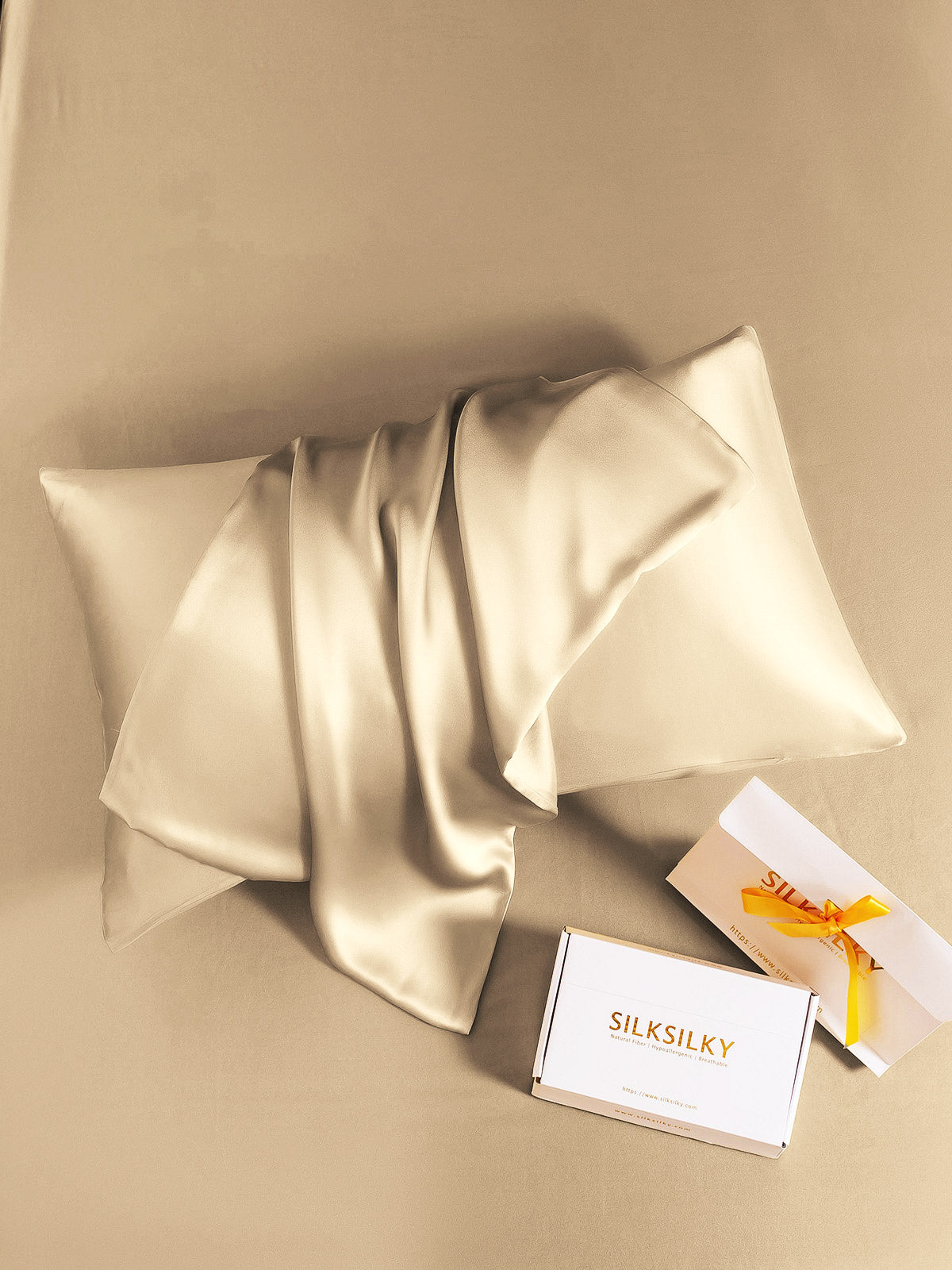 [Beige] SilkSilky-DK 22Momme Pillowcase 005