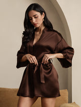 [Kaffe] SilkSilky-DK 3/4 Sleeve Dame Morgenkåbe 005