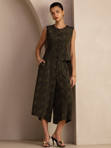 [Fyr Vintage] SilkSilky-DK Sleeveless Crew Neck Women's Outfit Sets 007