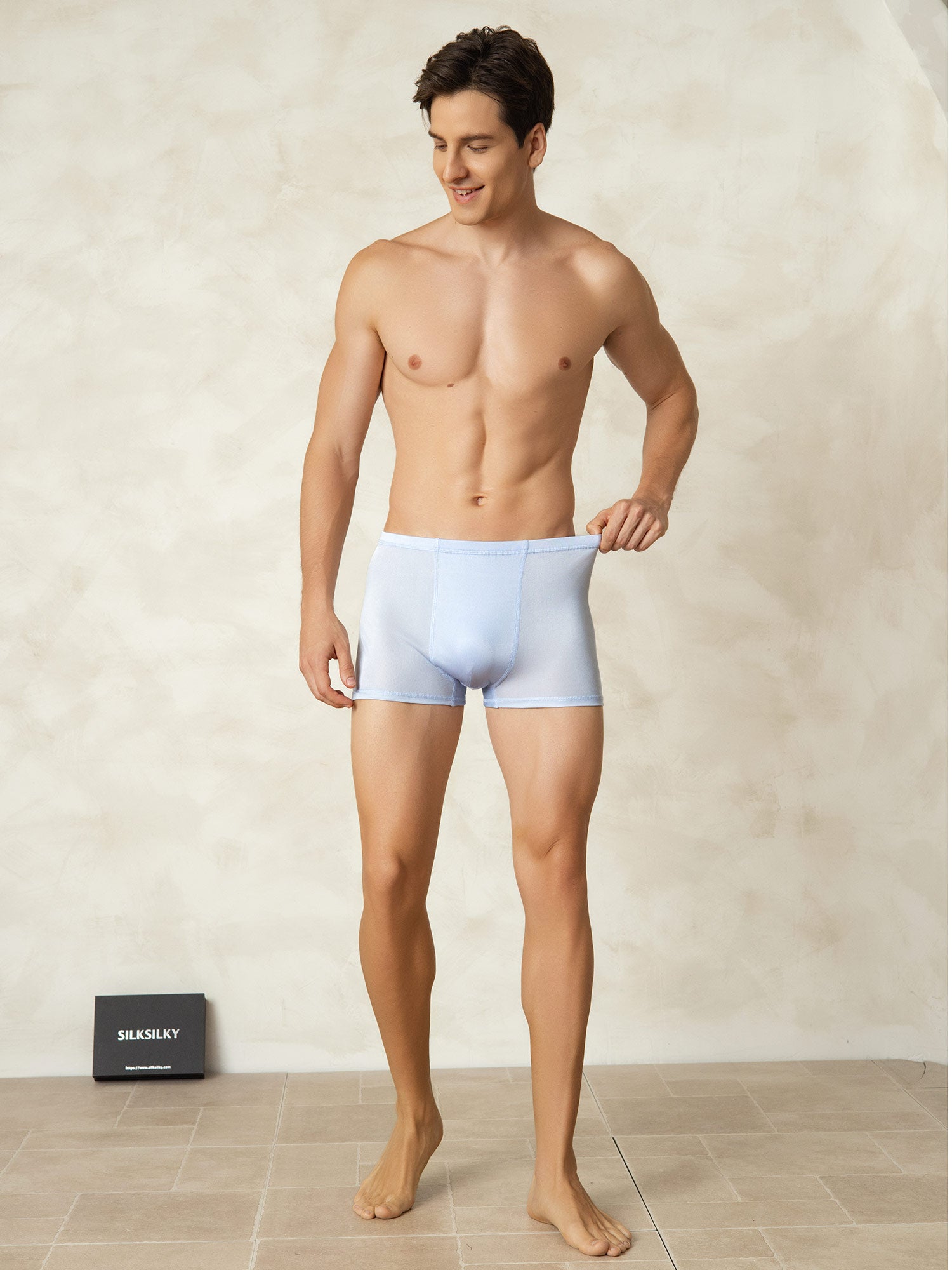 [Lyseblå] SilkSilky-DK Mens Underwear 004