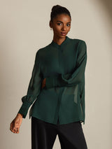 [Mørkegrøn] SilkSilky-DK Silke Womens Shirt 001