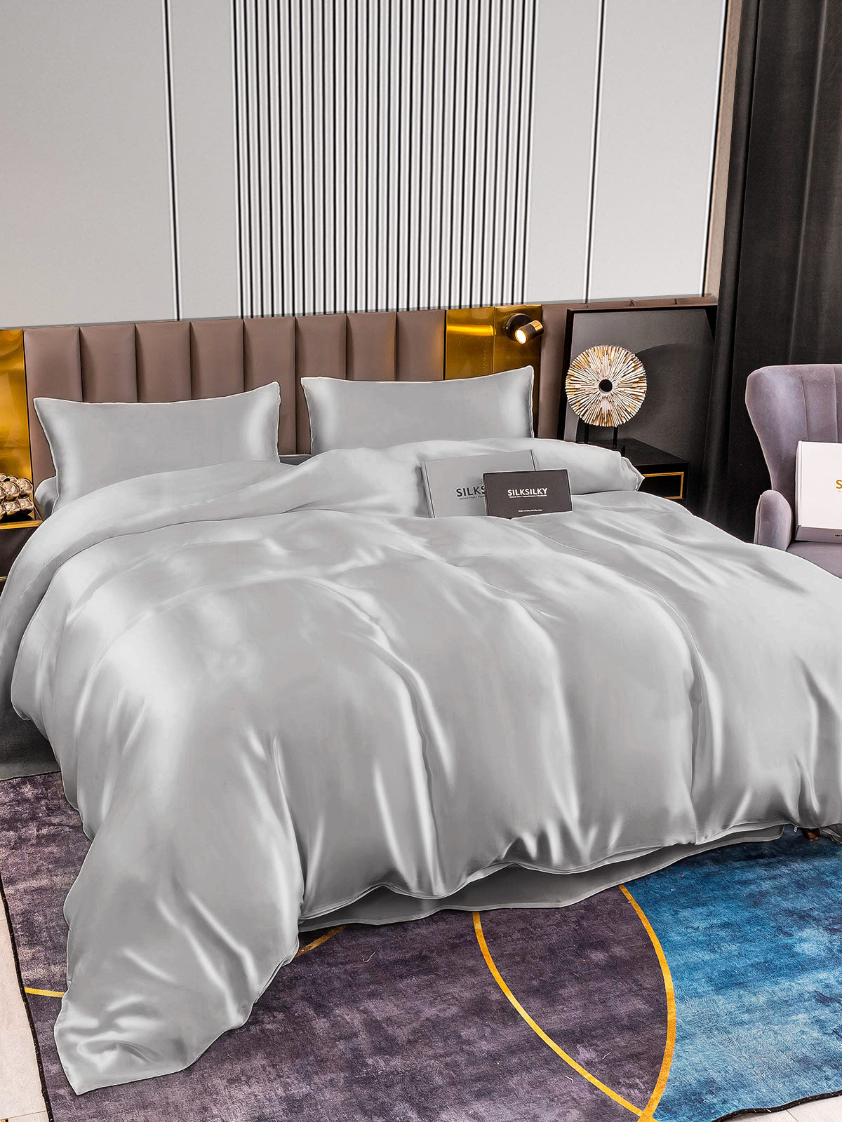 [Sølv] SilkSilky-DK 22Momme Bedding Set 003