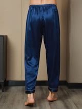[Mørkeblå] SilkSilky-DK Mens Sleep Bottoms 008,