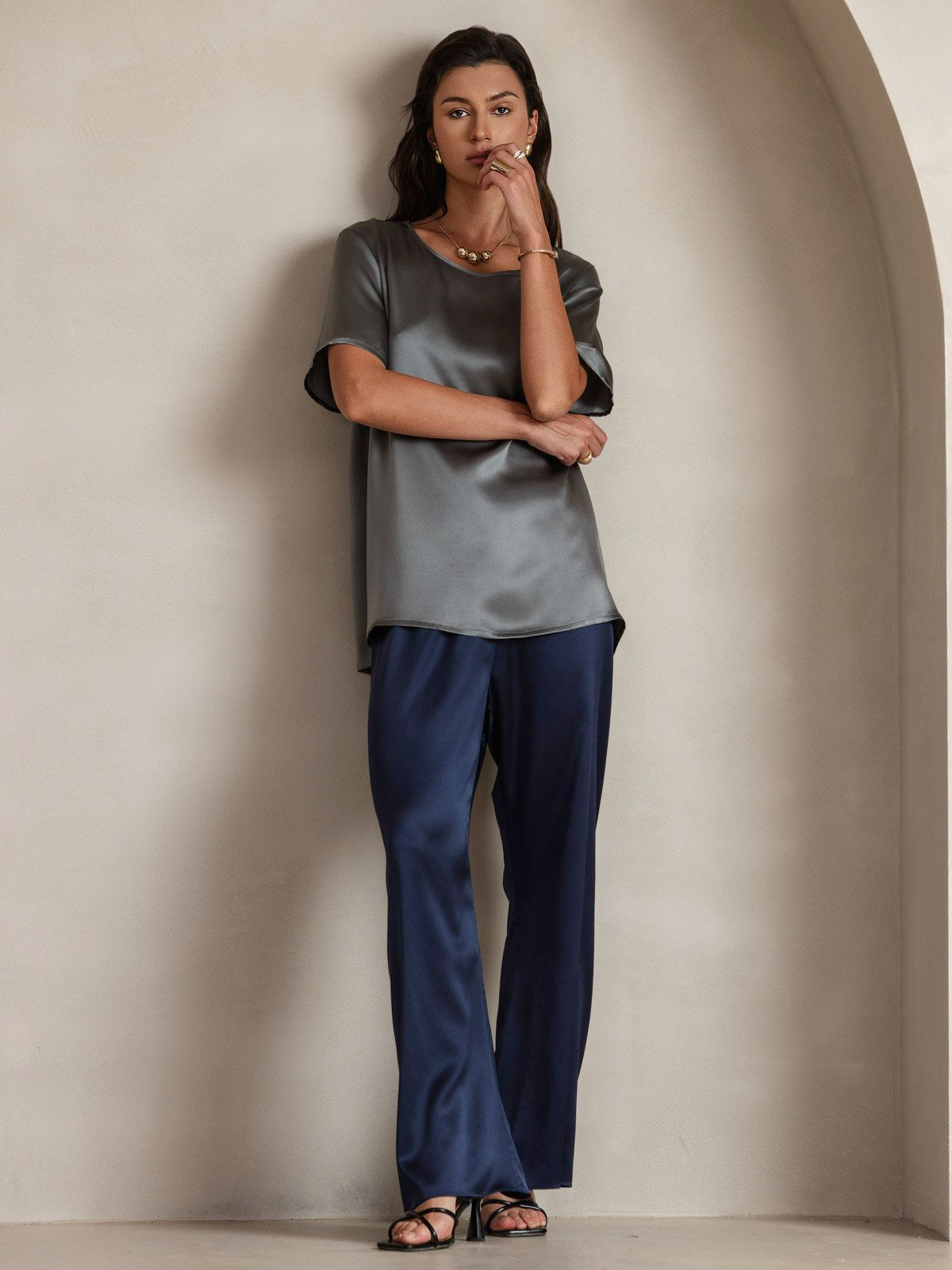 SilkSilky-DK Womens T-Shirt Mørkegrå 005