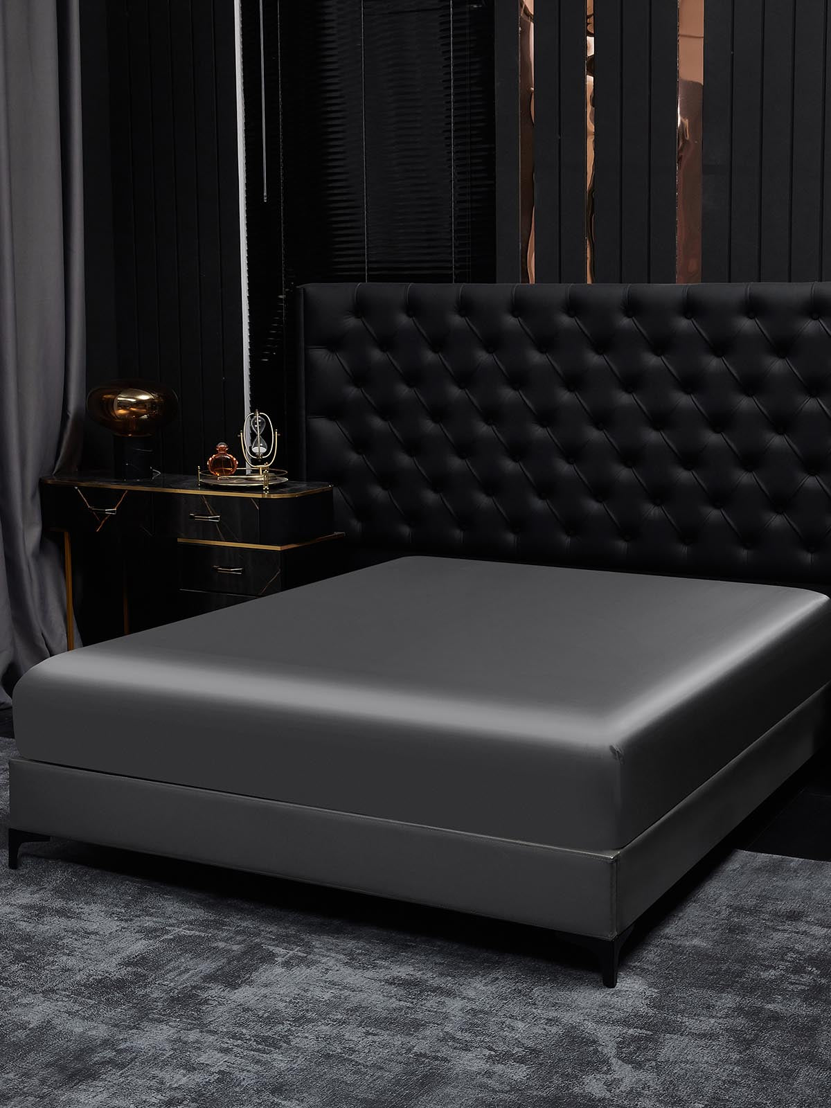 [Mørkegrå] SilkSilky-DK 19Momme Sheet 001