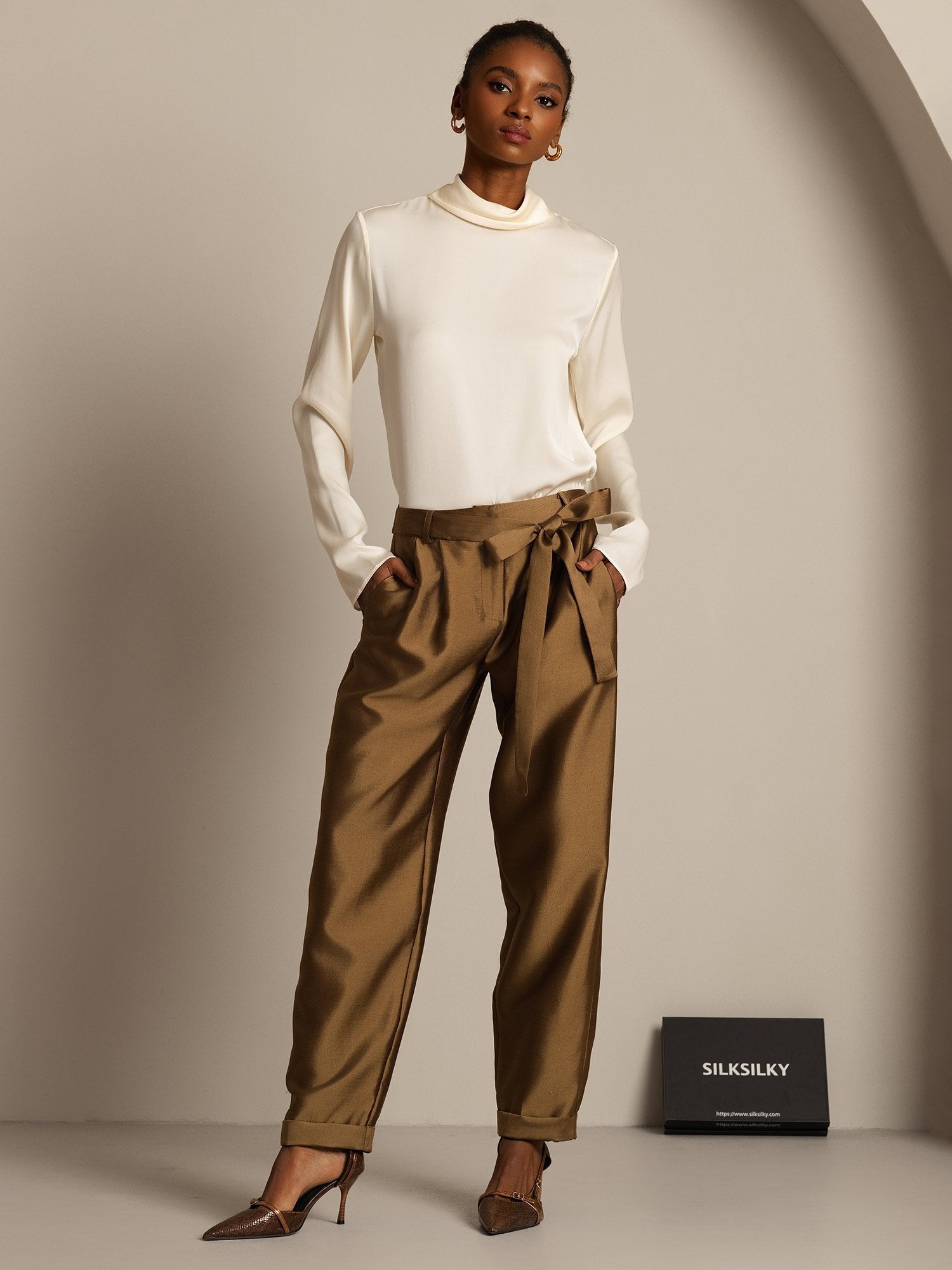 [Bronze] SilkSilky-DK 32Momme Silke Womens Pants 003,