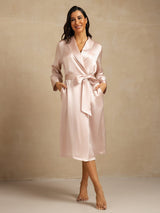 [Lyserød] SilkSilky-DK Silke Womens Robe 001,