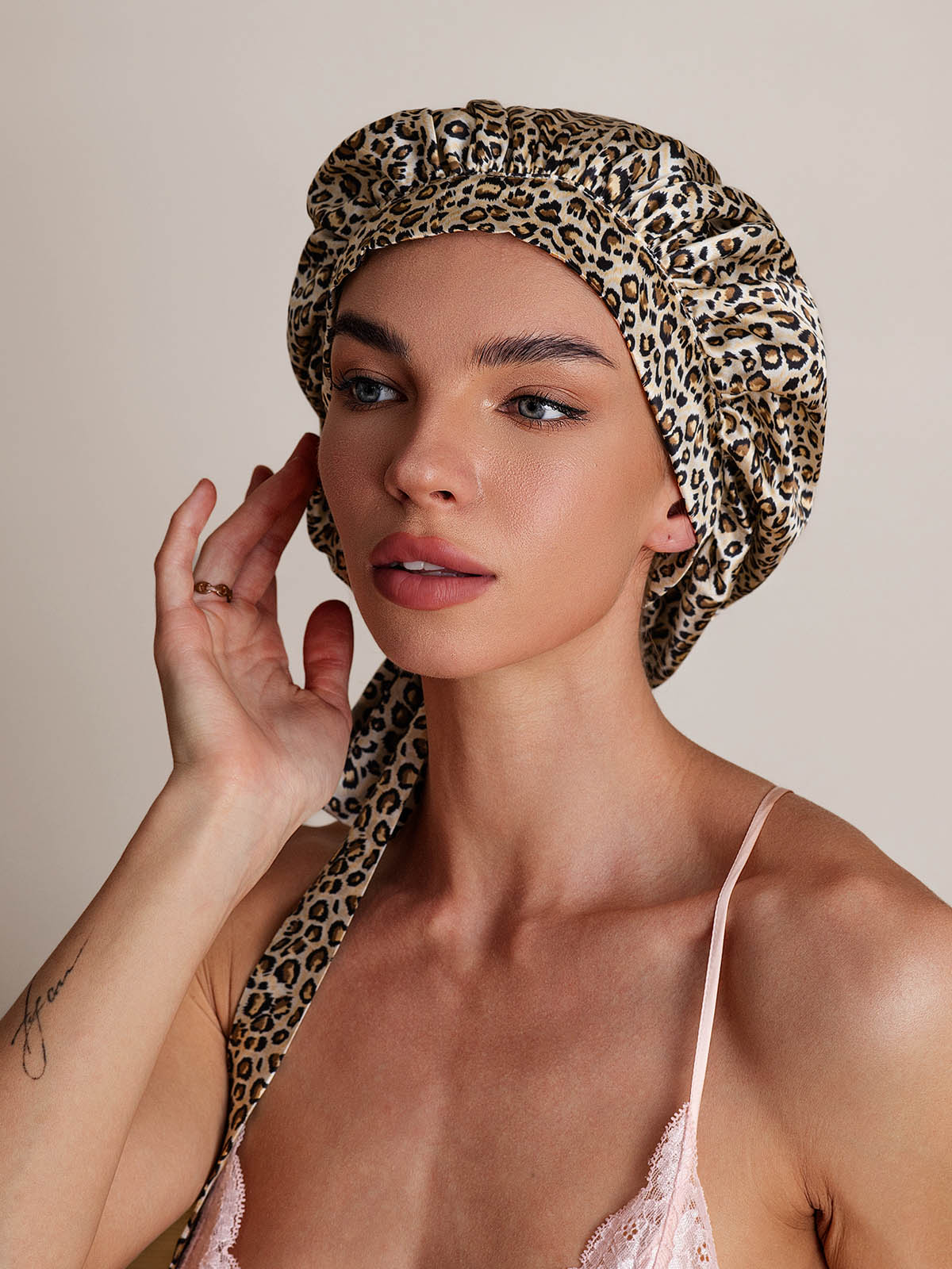 [Leopard] SilkSilky-DK Sleep Cap 002