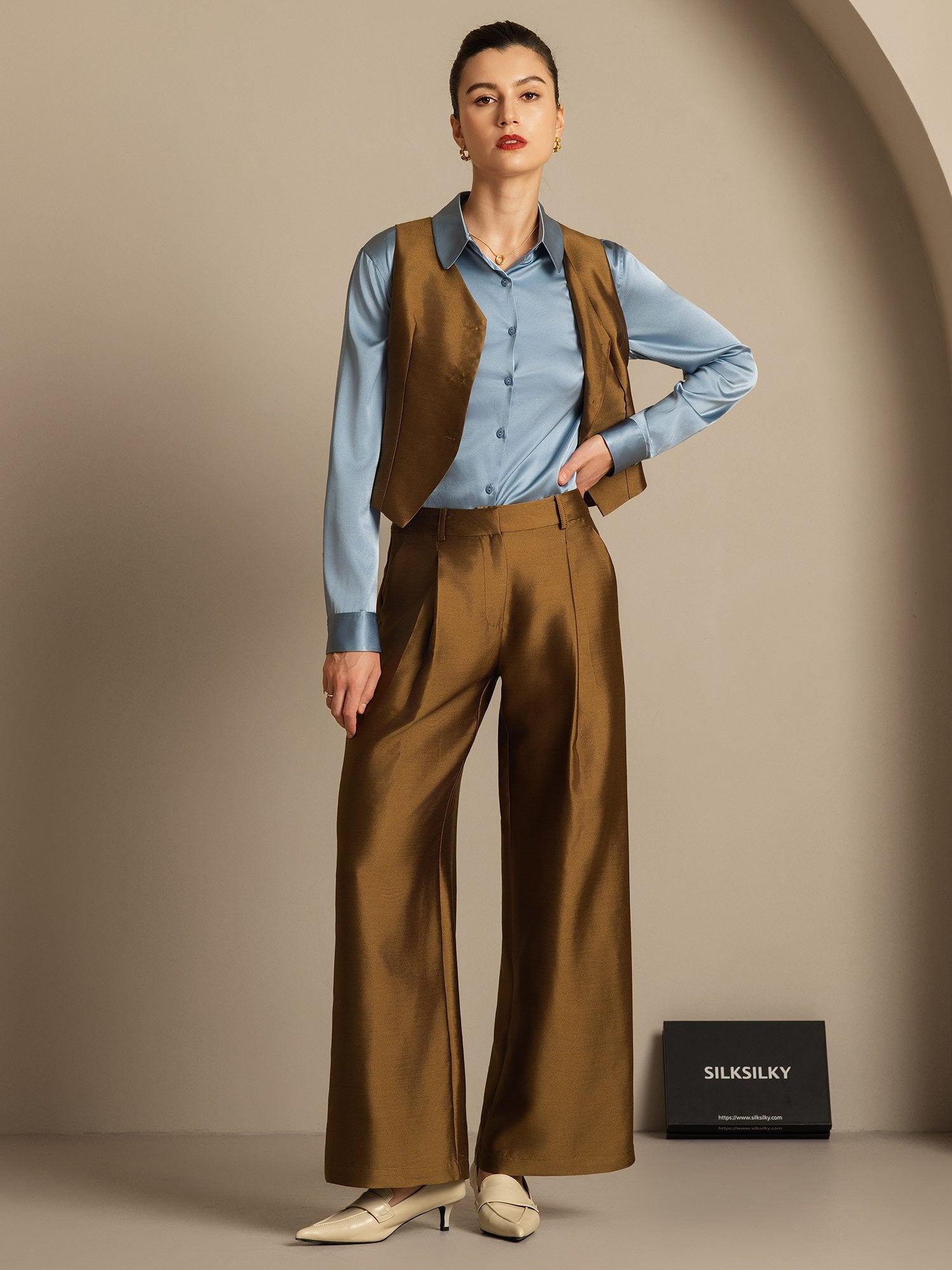 [Bronze] SilkSilky-DK 32Momme Silke Womens Vest 008