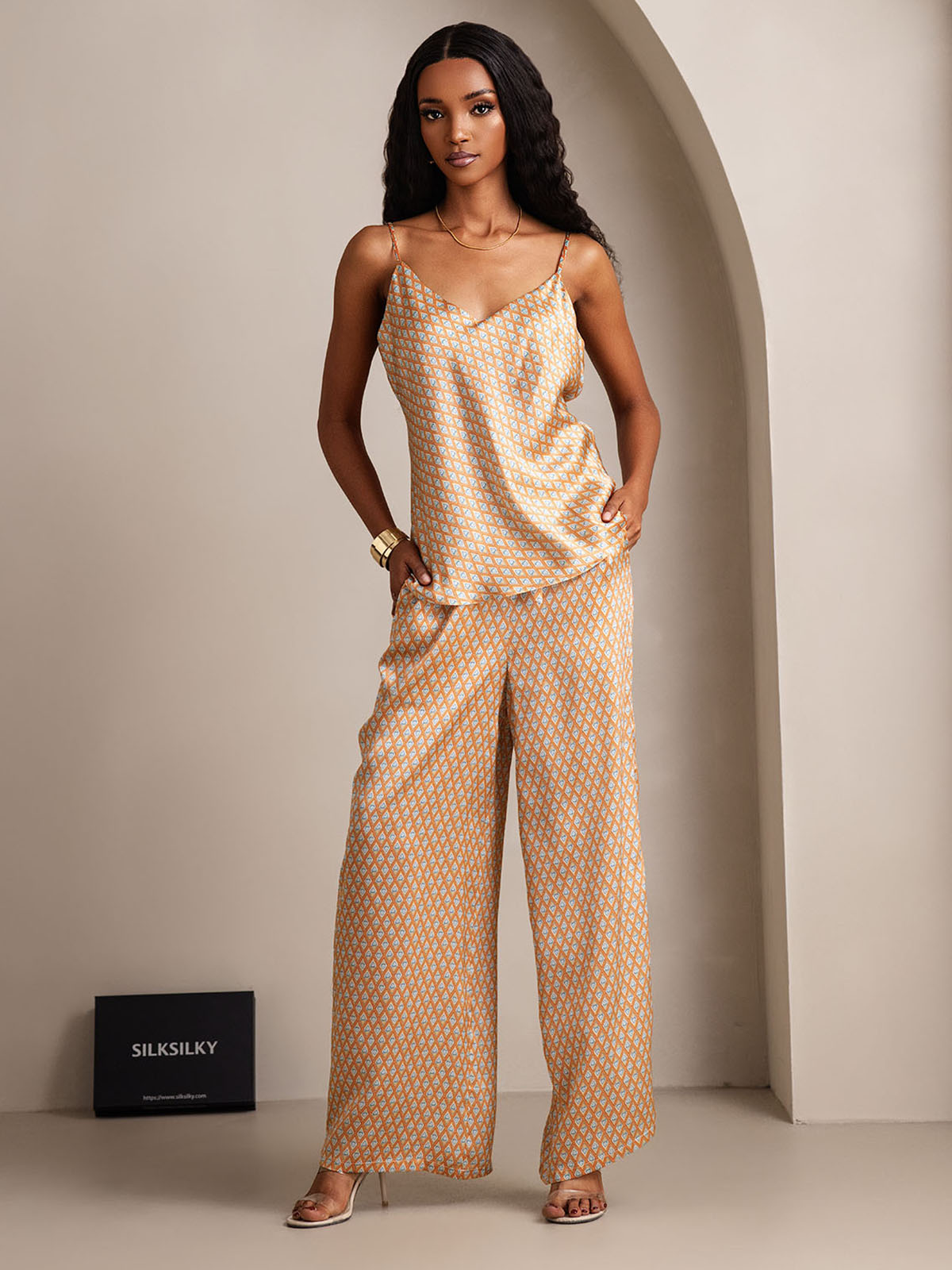 [Blomster] SilkSilky-DK Camisole Set 001
