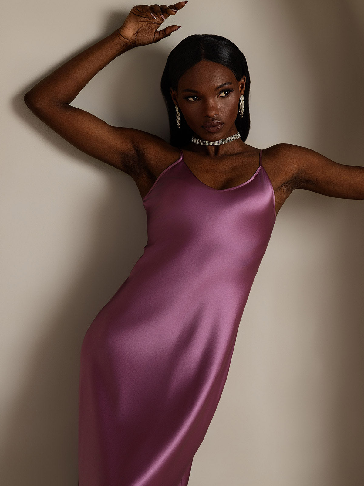 [Mørke Lilla] SilkSilky-DK Dress 008