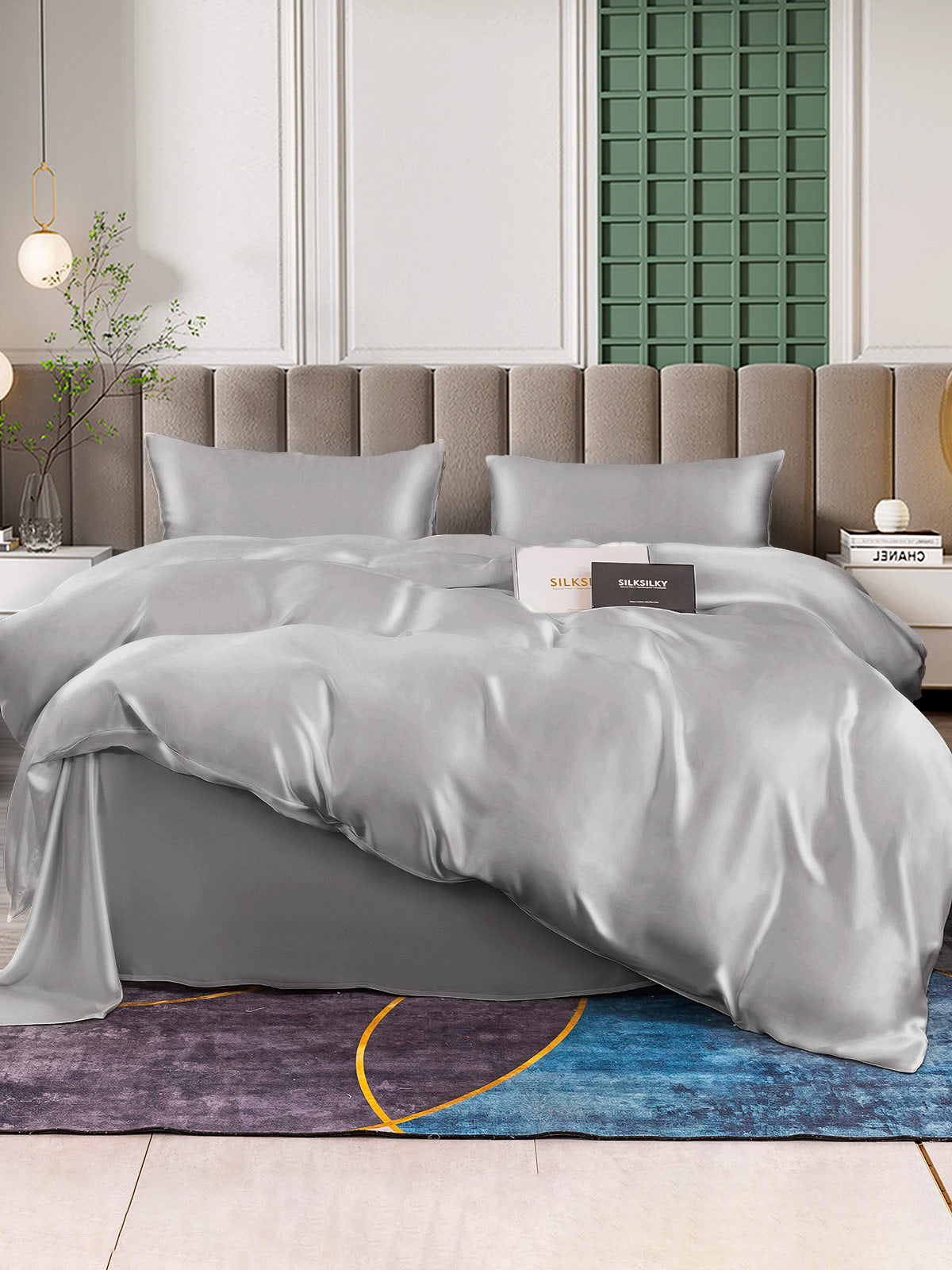 [Sølv] SilkSilky-DK 25Momme Bedding Set 002