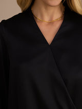 [Sort] SilkSilky-DK Long Sleeve Wrap Damebluser 005