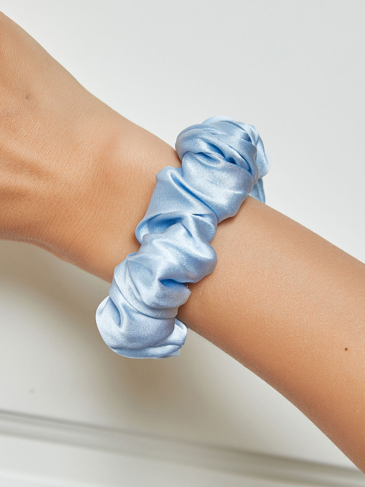 [Lyseblå] SilkSilky-DK 19Momme Scrunchie 001