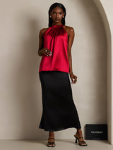 [Vin] SilkSilky-DK Sleeveless Halter T-shirt til kvinder 003