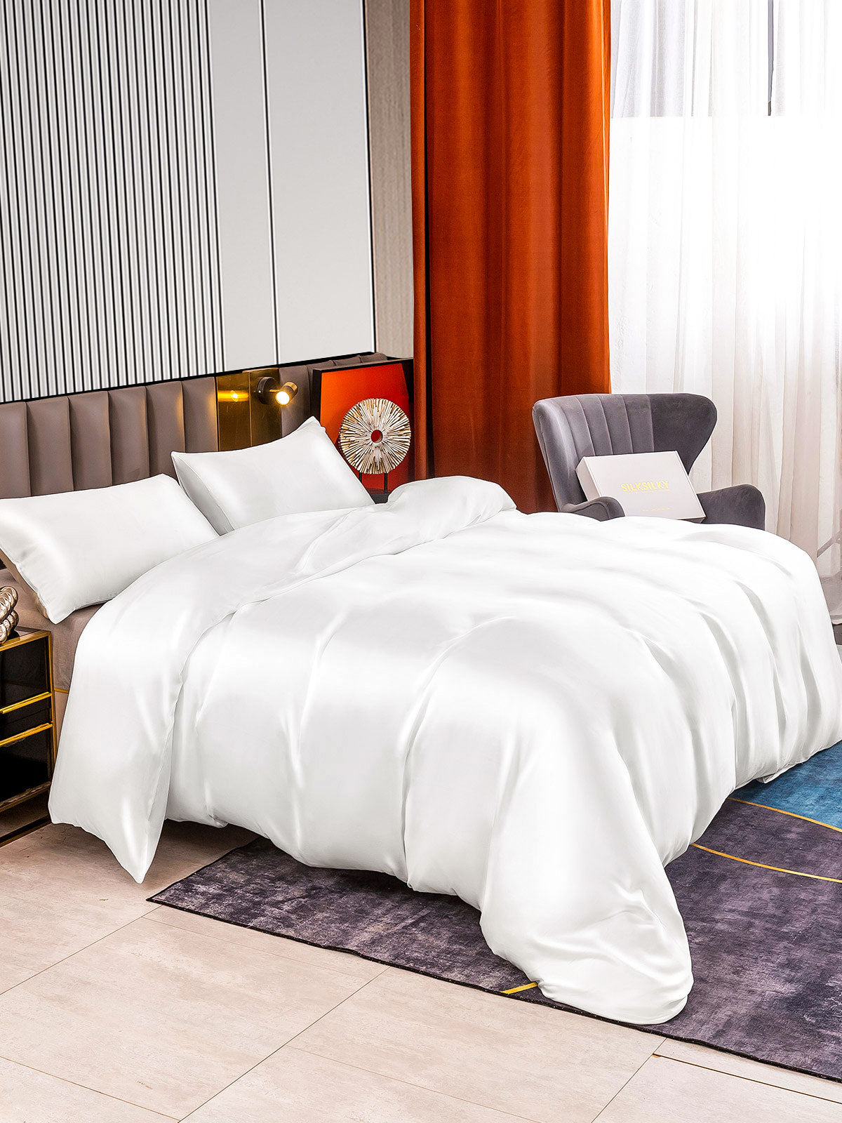 [Hvid] SilkSilky-DK 22Momme Bedding Set 004