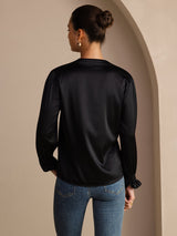 [Sort] SilkSilky-DK Long Sleeve Damebluser 002