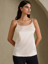 [Beige] SilkSilky-DK Spaghetti Strap Camisole Top 003