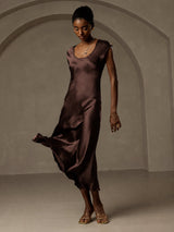 [Kaffe] SilkSilky-DK Cap Sleeve Kjole 007