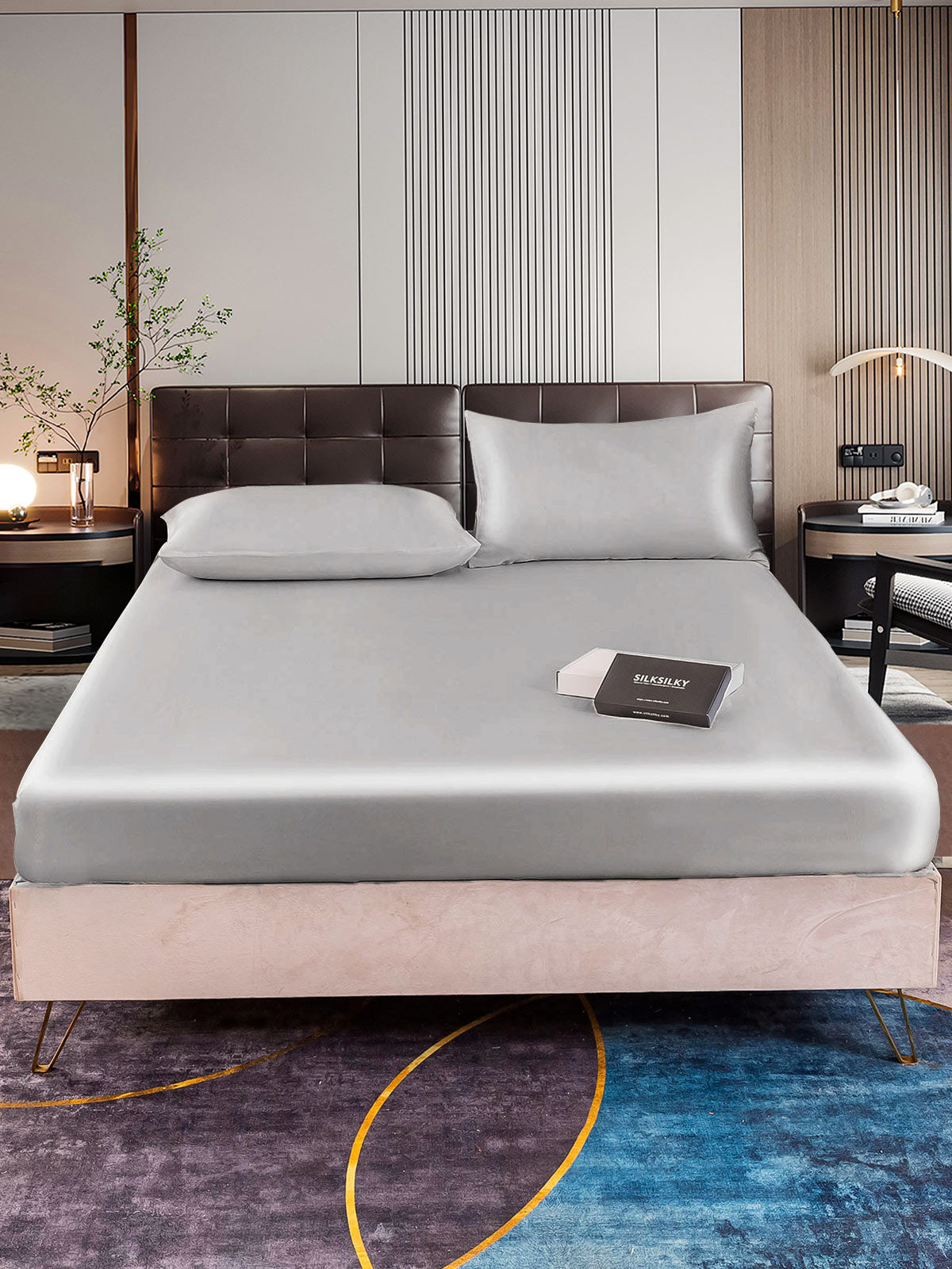 [Sølv] SilkSilky-DK 22Momme Bedding Set 001