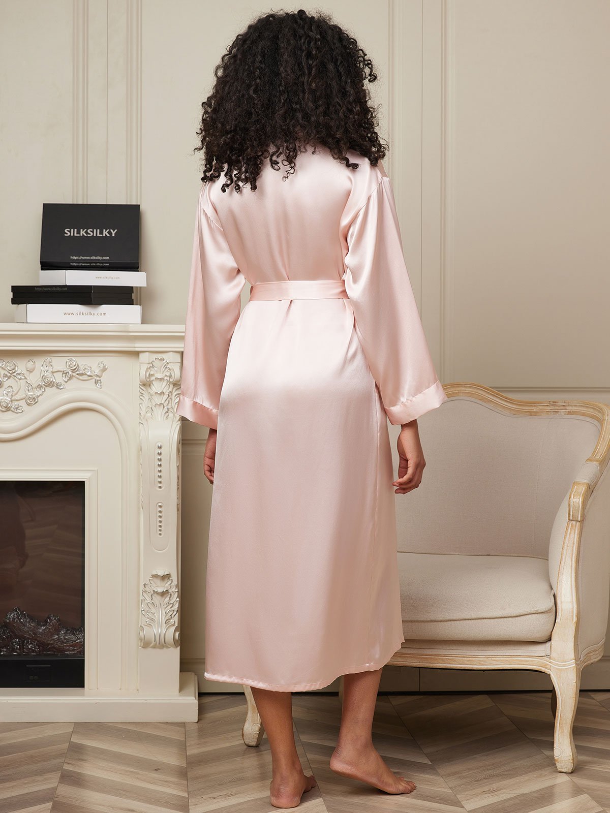 [Lyserød] SilkSilky-DK Womens Robe 002