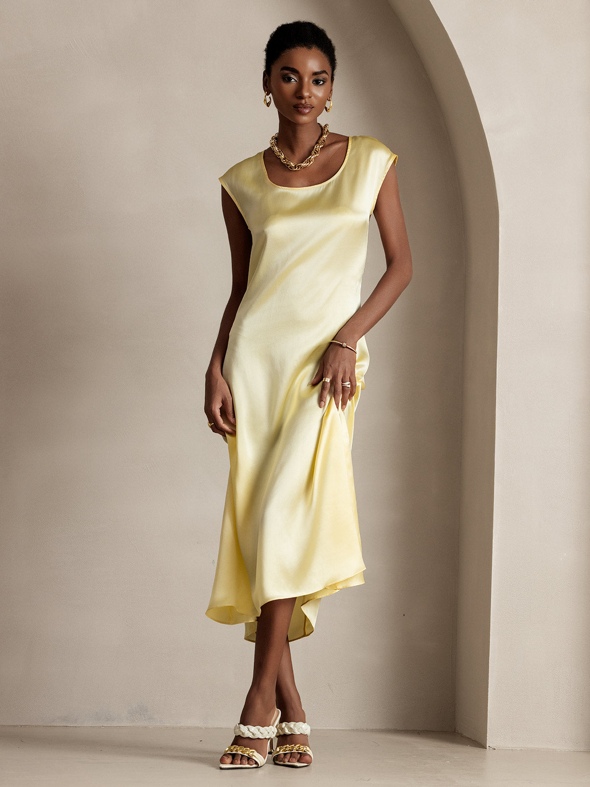 [Lysegul] SilkSilky-DK 19Momme Silke Dress 001