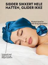 [Blågrøn] SilkSilky-DK Sovehætte 004