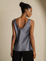 [Mørkegrå] SilkSilky-DK Sleeveless V Neck Camisole Top 002
